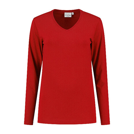 T-shirt Ledburg Ladies Long sleeve True Red XS t/m 6XL 