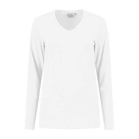 T-shirt Ledburg Ladies Long sleeve White XS t/m 6XL 