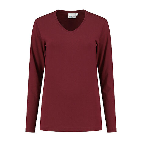 T-shirt Ledburg Ladies Long sleeve Burgundy XS t/m 6XL 