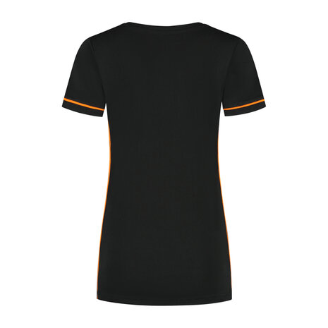 T-shirt Cal Ladies Black/Orange XS t/m XXL (Maat XS en XXL leverbaar medio mei)