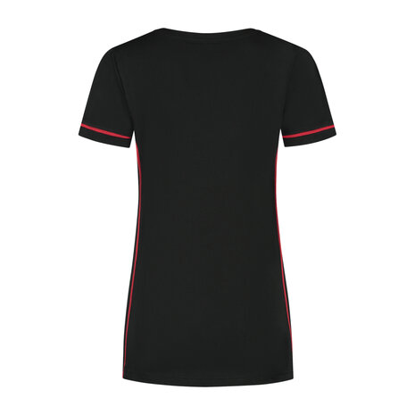 T-shirt Cal Ladies Black/Red XS t/m XXL (Maat XS en XXL leverbaar medio mei)