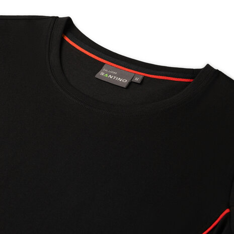 T-shirt Cal Ladies Black/Red XS t/m XXL (Maat XS en XXL leverbaar medio mei)