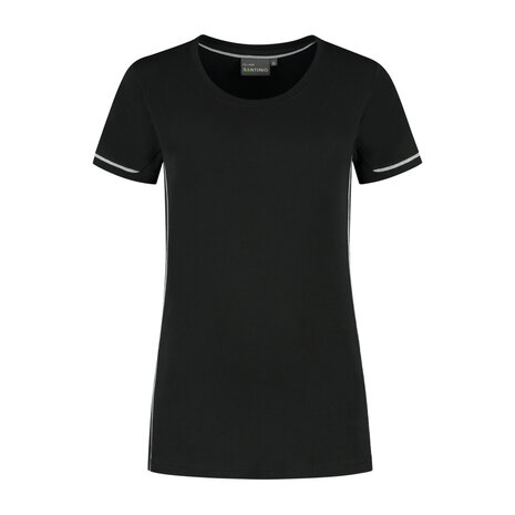 T-shirt Cal Ladies Black/Sport Grey XS t/m XXL (Maat XS en XXL leverbaar medio mei)
