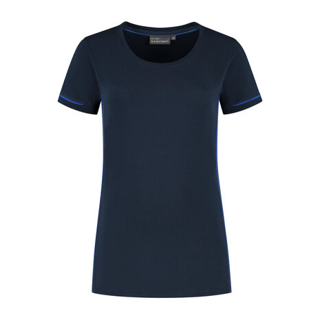 T-shirt Cal Ladies Real Navy/Royal Blue XS t/m XXL (Maat XS en XXL leverbaar medio mei)