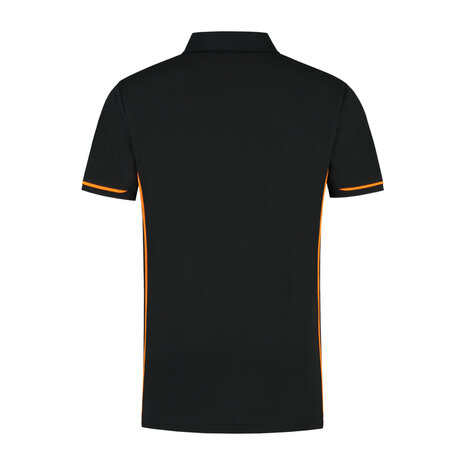 Poloshirt Carsen Black/Orange S t/m 5XL (Maat 4XL en 5XL leverbaar medio mei)