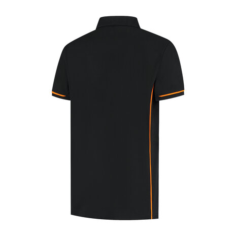 Poloshirt Carsen Black/Orange S t/m 5XL (Maat 4XL en 5XL leverbaar medio mei)