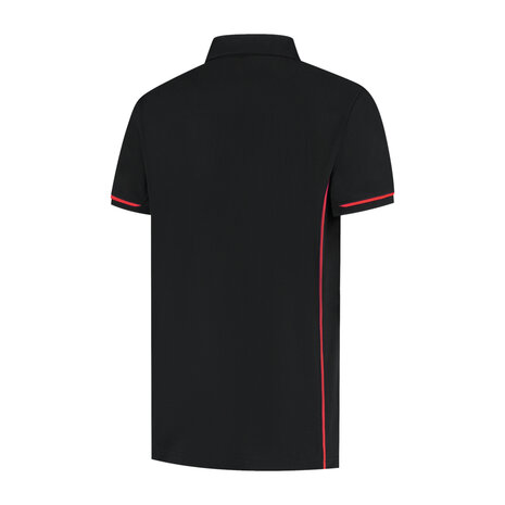 Poloshirt Carsen Black/Red S t/m 5XL (Maat 4XL en 5XL leverbaar medio mei)