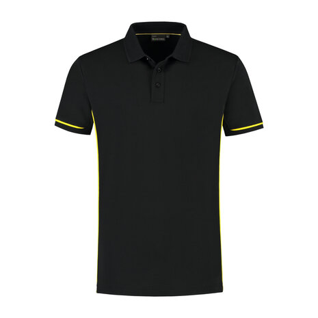 Poloshirt Carsen Black/Yellow S t/m 5XL (Maat 4XL en 5XL leverbaar medio mei)