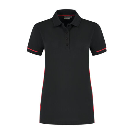 Poloshirt Carsen Ladies Black/Red XS t/m XXL (Maat XS en XXL leverbaar medio mei)