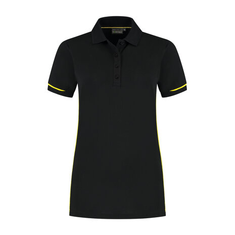 Poloshirt Carsen Ladies Black/Yellow XS t/m XXL (Maat XS en XXL leverbaar medio mei)