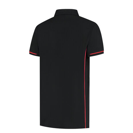 Poloshirt Carsen+ Black/Red S t/m 3XL (Leverbaar medio mei)