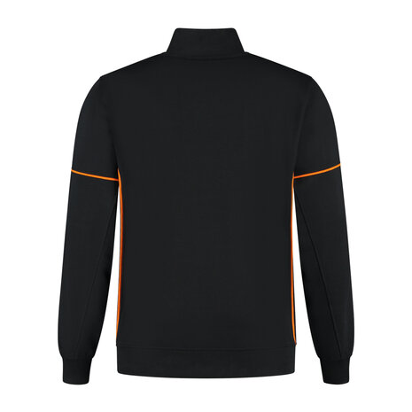 Zipsweater Collin Black/Orange S t/m 5XL (Maat 4XL en 5XL leverbaar medio mei)