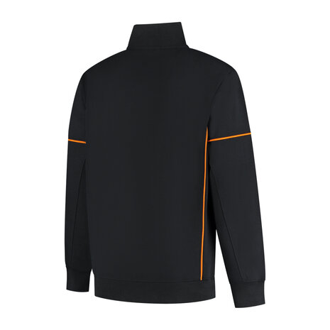 Zipsweater Collin Black/Orange S t/m 5XL (Maat 4XL en 5XL leverbaar medio mei)
