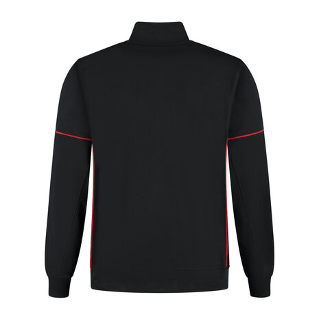 Zipsweater Collin Black/Red S t/m 5XL (Maat 4XL en 5XL leverbaar medio mei)