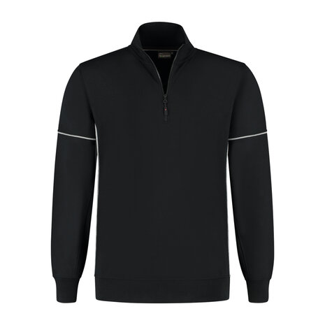 Zipsweater Collin Black/Sport Grey S t/m 5XL (Maat 4XL en 5XL leverbaar medio mei)