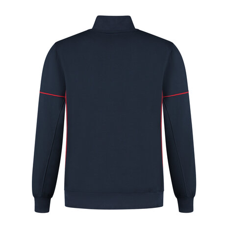 Zipsweater Collin Real Navy/Red S t/m 5XL (Maat 4XL en 5XL leverbaar medio mei)