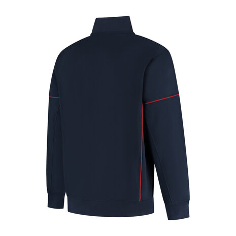 Zipsweater Collin Real Navy/Red S t/m 5XL (Maat 4XL en 5XL leverbaar medio mei)