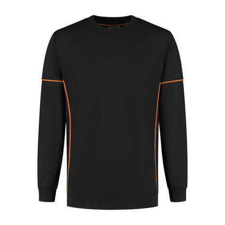 Sweater Chris Black/Orange S t/m 5XL (Maat 4XL en 5XL leverbaar medio mei)