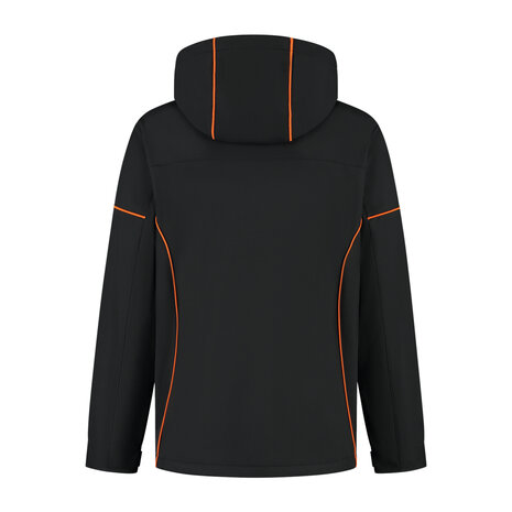 Softshell Jacket Curtis Black/Orange S t/m 5XL (Maat 4XL en 5XL leverbaar medio mei)