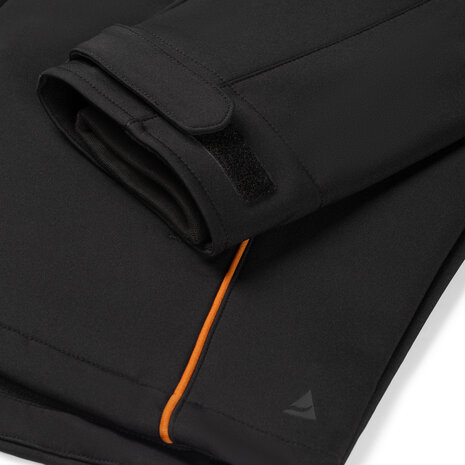 Softshell Jacket Curtis Black/Orange S t/m 5XL (Maat 4XL en 5XL leverbaar medio mei)