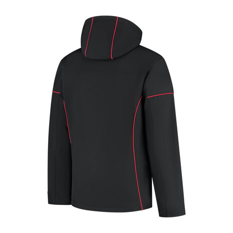 Softshell Jacket Curtis Black/Red S t/m 5XL (Maat 4XL en 5XL leverbaar medio mei)