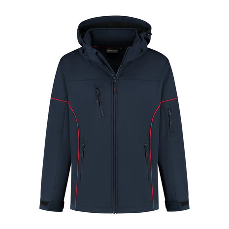 Softshell Jacket Curtis Real Navy/Red S t/m 5XL (Maat 4XL en 5XL leverbaar medio mei)
