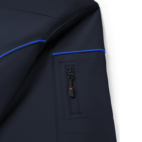 Softshell Jacket Curtis Real Navy/Royal Blue S t/m 5XL (Maat 4XL en 5XL leverbaar medio mei)