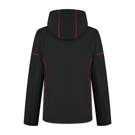 Softshell Jacket Curtis Ladies Black/Red XS t/m XXL (Maat XS en XXL leverbaar medio juni)