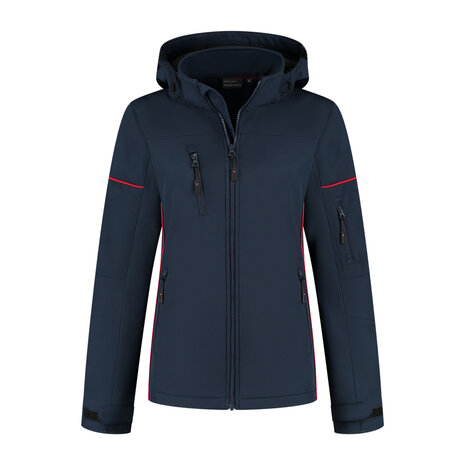Softshell Jacket Curtis Ladies Real Navy/Red XS t/m XXL (Maat XS en XXL leverbaar medio juni)