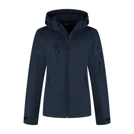 Softshell Jacket Curtis Ladies Real Navy/Royal Blue XS t/m XXL (Maat XS en XXL leverbaar medio juni)