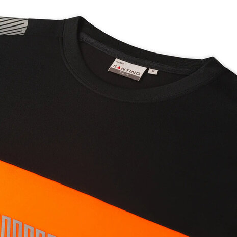 T-shirt Haris Black/Fluor Orange S t/m 5XL