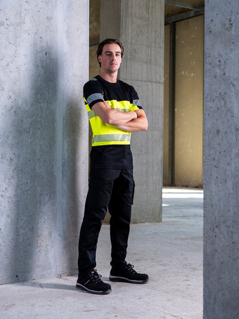 T-shirt Haris Black/Fluor Yellow S t/m 5XL