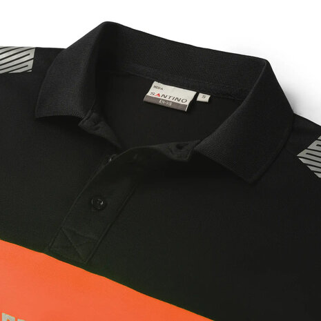 Poloshirt Heda Black/Fluor Orange S t/m 5XL