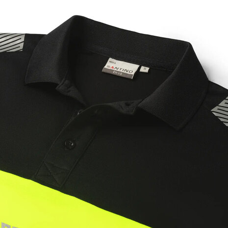 Poloshirt Heda Black/Fluor Yellow S t/m 5XL