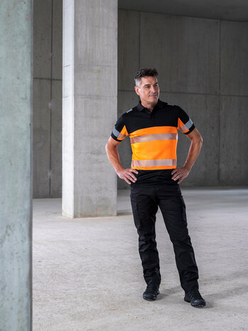 Poloshirt Heda Black/Fluor Yellow S t/m 5XL