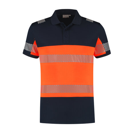 Poloshirt Heda Real Navy/Fluor Orange S t/m 5XL