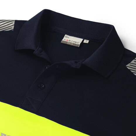 Poloshirt Heda Real Navy/Fluor Yellow S t/m 5XL