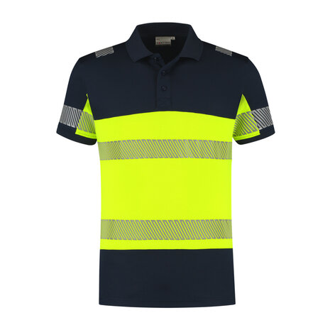 Poloshirt Heda Real Navy/Fluor Yellow S t/m 5XL