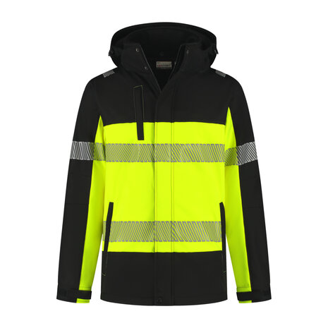 Softsthell Jacket Hinto Black/Fluor Yellow S t/m 5XL