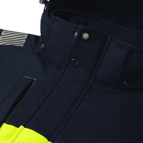 Softsthell Jacket Hinto Real Navy/Fluor Yellow S t/m 5XL