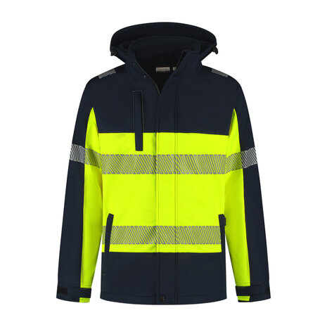 Softsthell Jacket Hinto Real Navy/Fluor Yellow S t/m 5XL