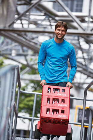 T-shirt James Long Sleeve Aqua  S t/m 3XL (Maat L niet leverbaar)