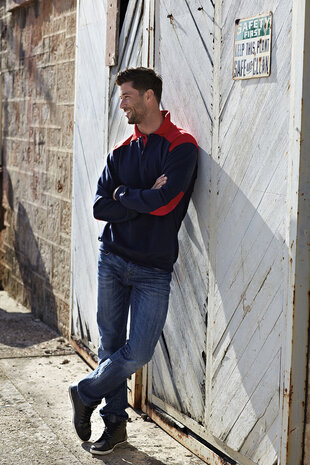 Sweater Tesla  Lime / Real Navy  S  t/m 5XL 