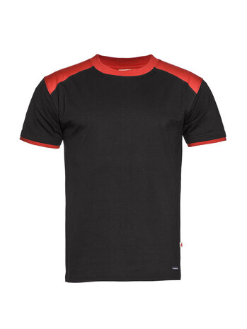 T-Shirt Ti&euml;sto  Black / Red S t/m 5XL (Maat 4XL leverbaar vanaf 30-05-2024)