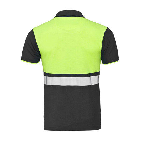 Poloshirt Hamburg Graphite  / Fluor Yellow S t/m 5XL (Maat XL leverbaar vanaf 01-05-2025)