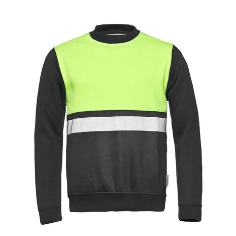 Sweater Helsinki Graphite / Fluor Yellow S t/m 5XL (Maat L niet leverbaar)