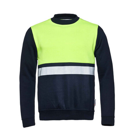 Sweater Helsinki Real Navy / Fluor Yellow S t/m 5XL