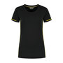 T-shirt Cal Ladies Black/Yellow XS t/m XXL (Maat XS en XXL leverbaar medio mei)