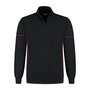 Zipsweater Collin Black/Red S t/m 5XL (Maat 4XL en 5XL leverbaar medio mei)
