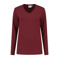 T-shirt Ledburg Ladies Long sleeve Burgundy XS t/m 6XL 